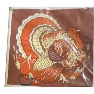Thanksgiving Autumn Turkey VTG Paper Cocktail Napkins American Greetings NEW